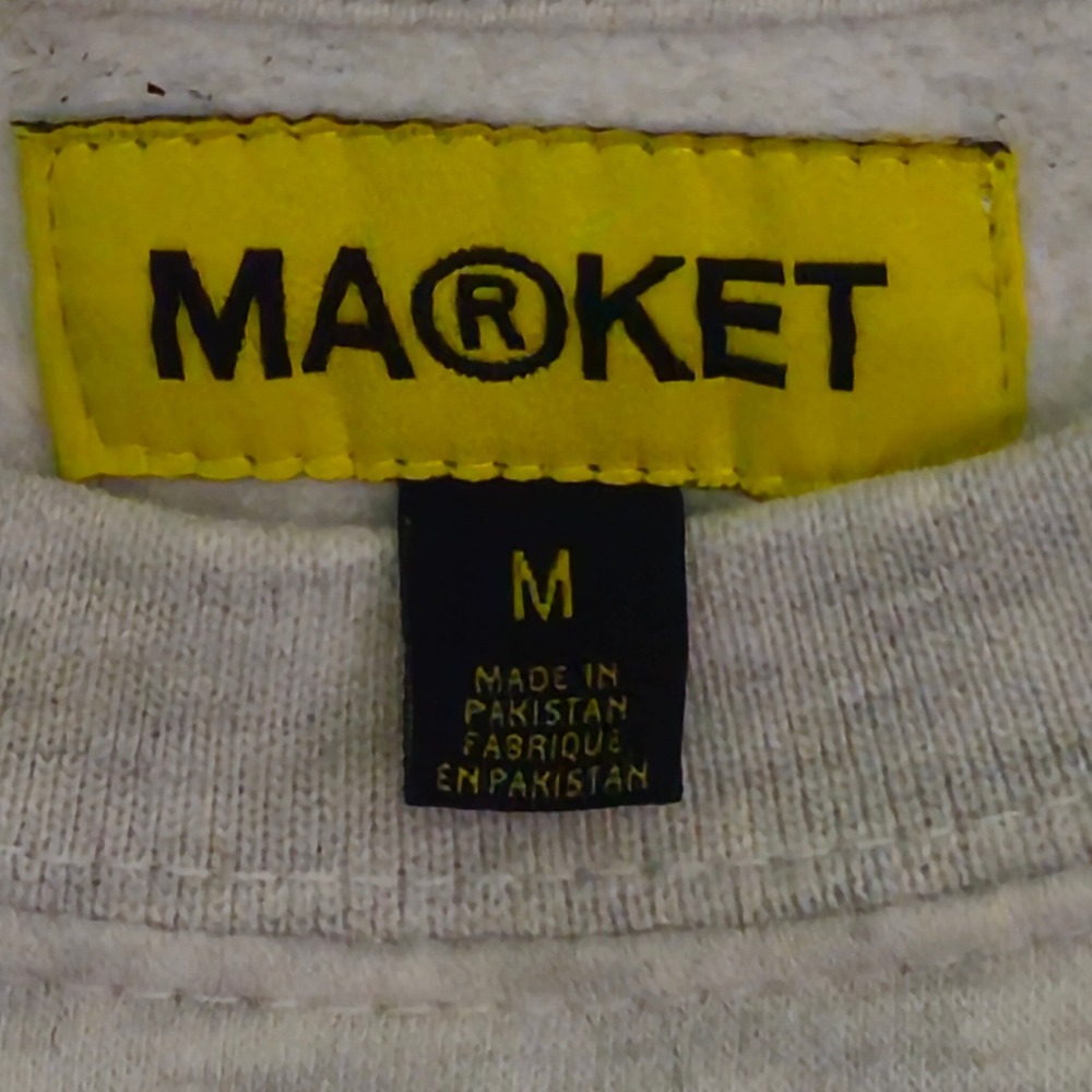 MARKET Animal Crewneck Sweatshirt Mens Gray Graphic Collage Streetwear Pullover - Picture 3 of 6